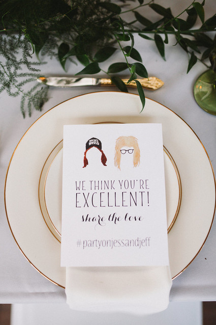 Whimsical wedding menu