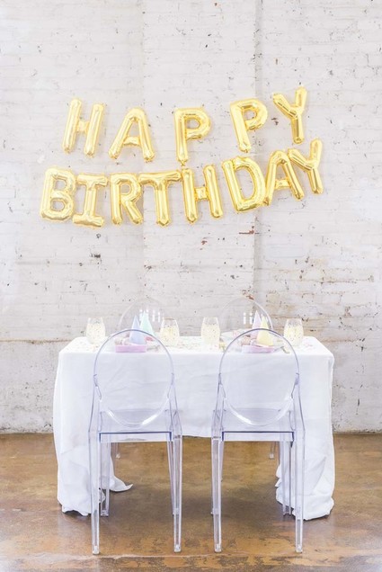 Gold mylar birthday balloons