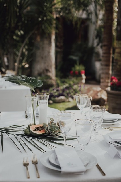 Tropical Palm Springs wedding