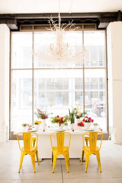 Rustic yellow chairs