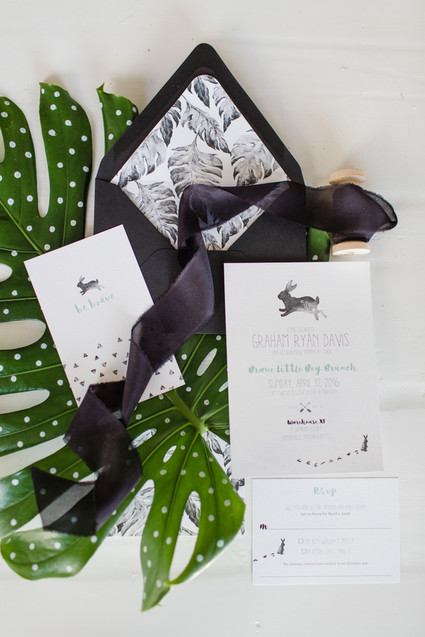Modern black and white baby shower