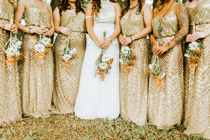 Gold bridesmaids