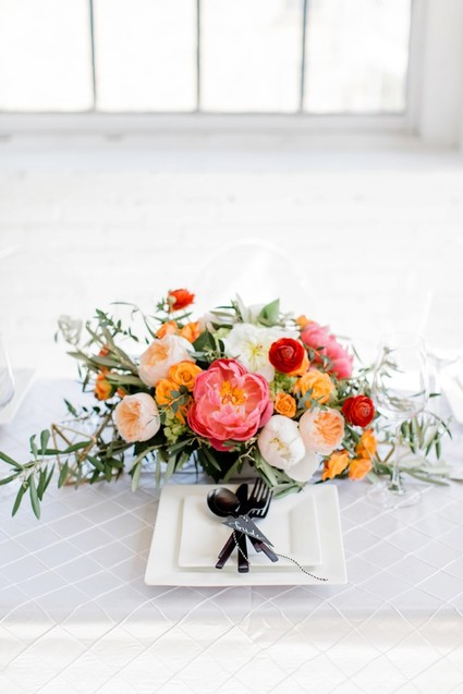 Bright floral centerpiece