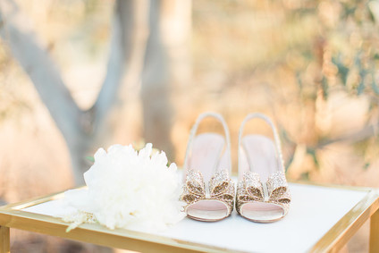 Gold sequince wedding shoes