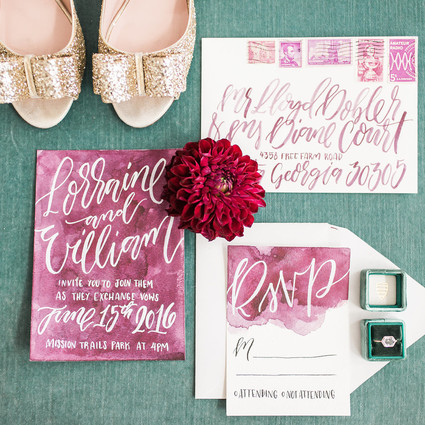 Watercolor wedding invitations