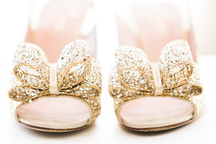 Gold sequince wedding shoes