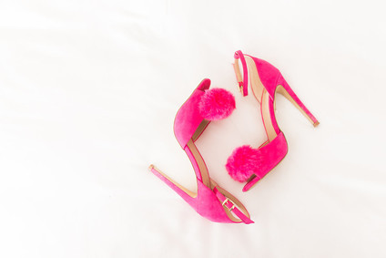 Hot pink wedding shoes