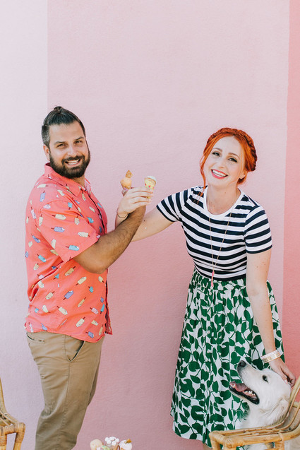 Ice cream engagement shoot