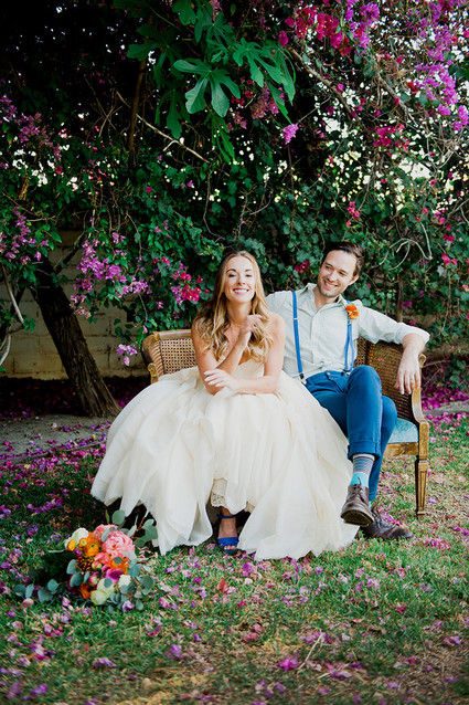 Backyard wedding portraits