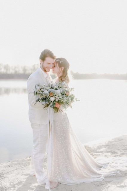 Seaside wedding portraits