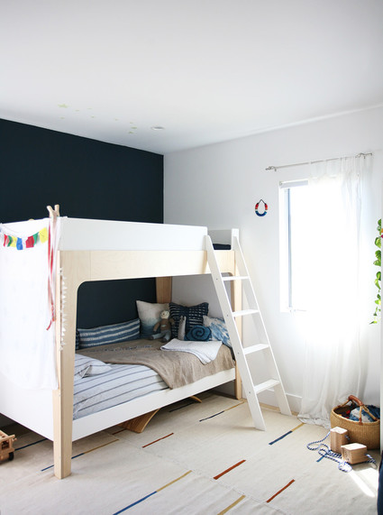 Modern natural shared boys room