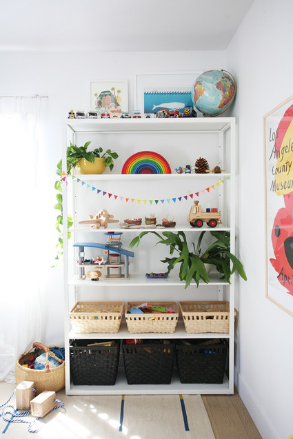 Modern natural shared boys room