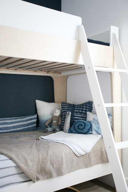 Modern natural shared boys room