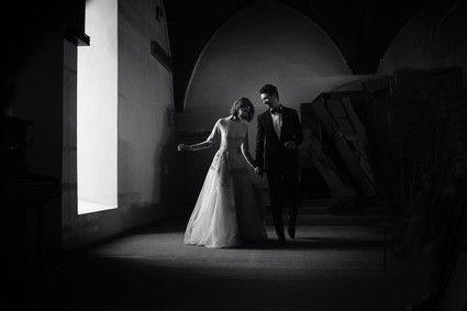 Black and white wedding portraits