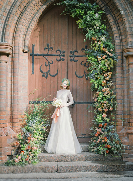Romantic modern church wedding inspiration Inspiration