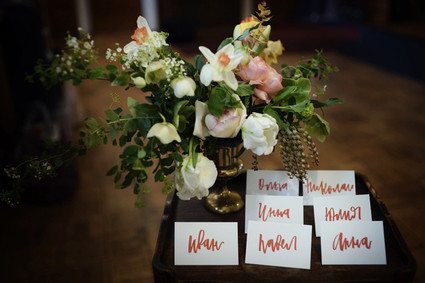 Calligraphy escort cards