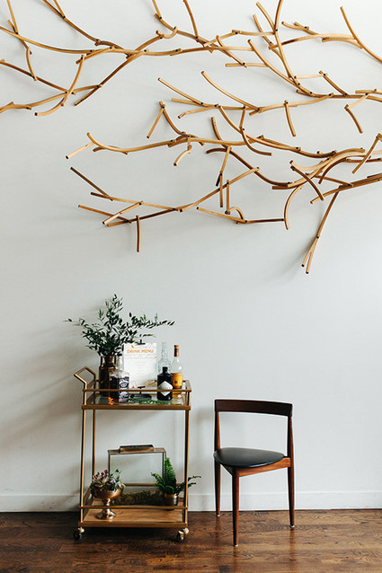 Midcentury modern cocktail bar