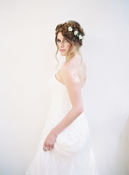 Romantic, blush wedding dress from David's Bridal