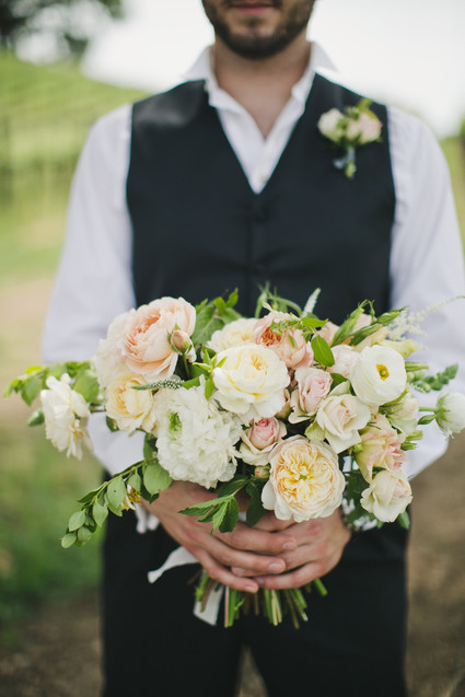 Soft pink and white wedding bouquet