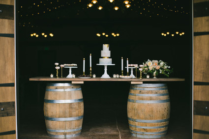 Rustic wedding dessert table