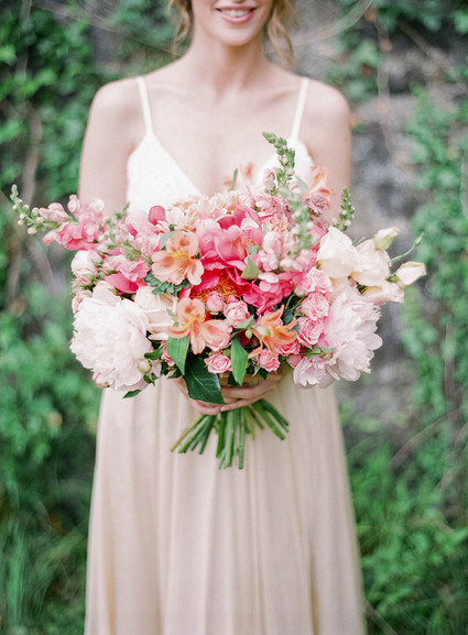 Pink spring bridal bouquet