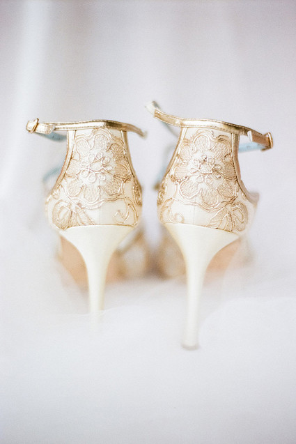 Gold wedding shoes