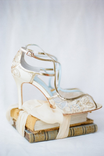 Gold wedding shoes