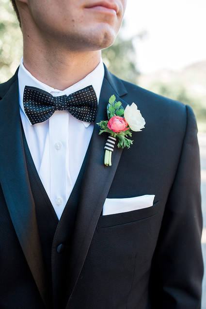 Black grooms bow tie