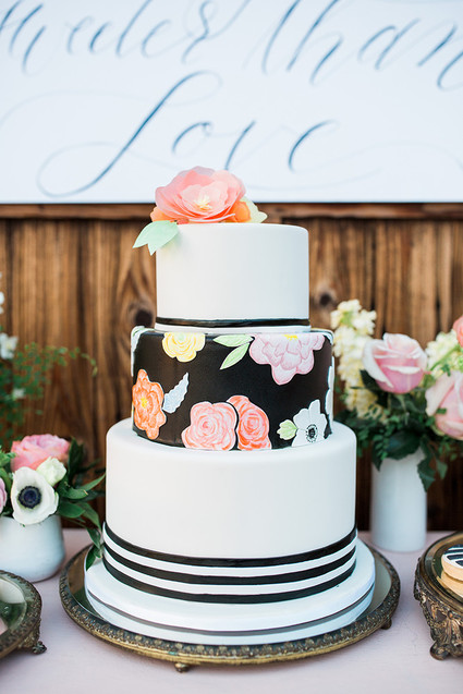 Floral wedding cake