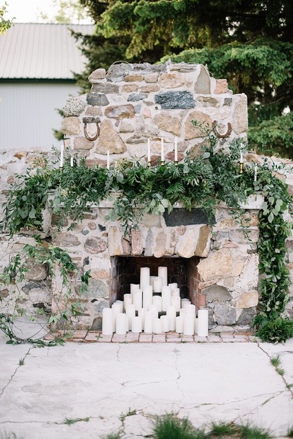 Stone fireplace