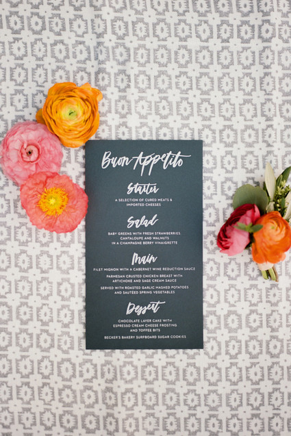 Wedding menu