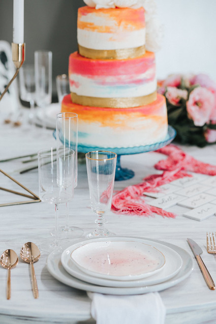 Neon wedding cake