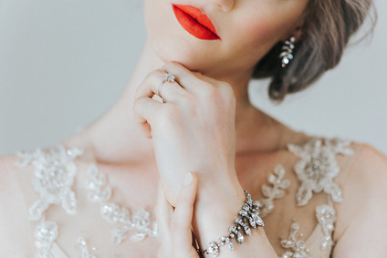 Bright red lips