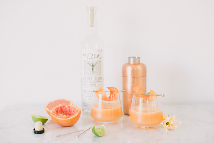 Paloma cocktail with Mezcal and fresh grapefruit juice