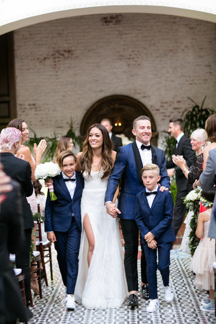 just married with their sons