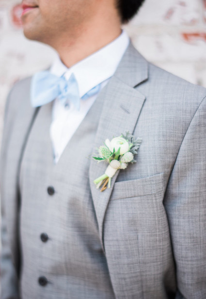 grey groom's suit