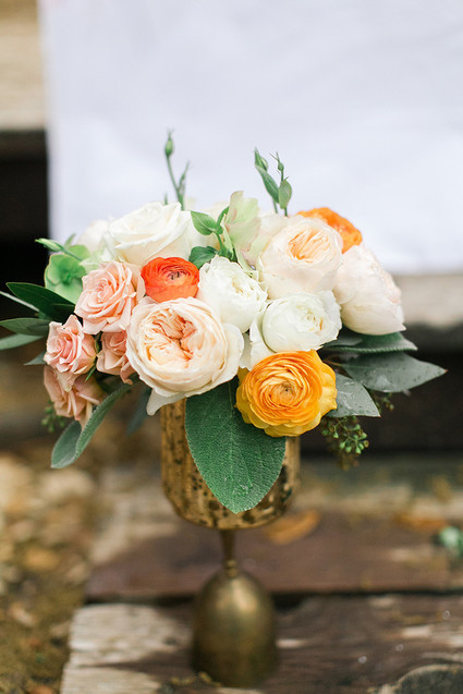 peach wedding flowers