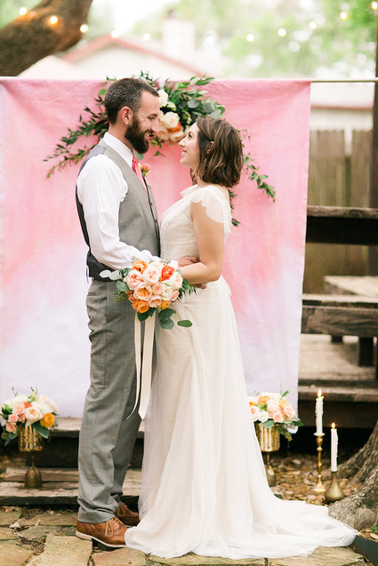 Dip dyed ceremony backdrop