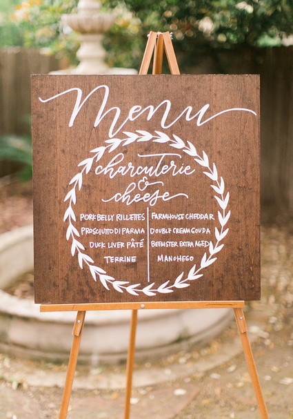 wood menu sign