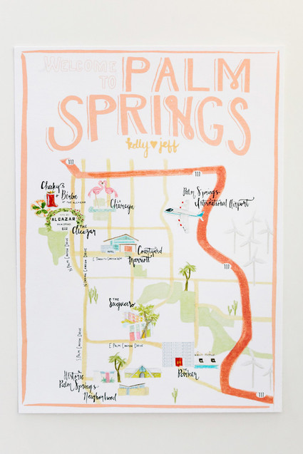 Palm Springs wedding map Inspiration