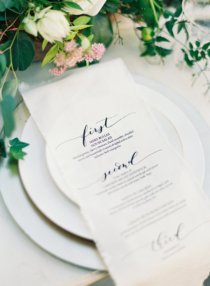 hand written menu