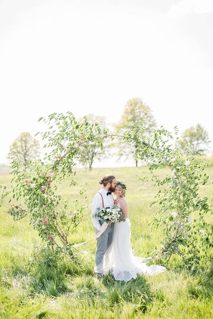 rustic summer wedding in a field