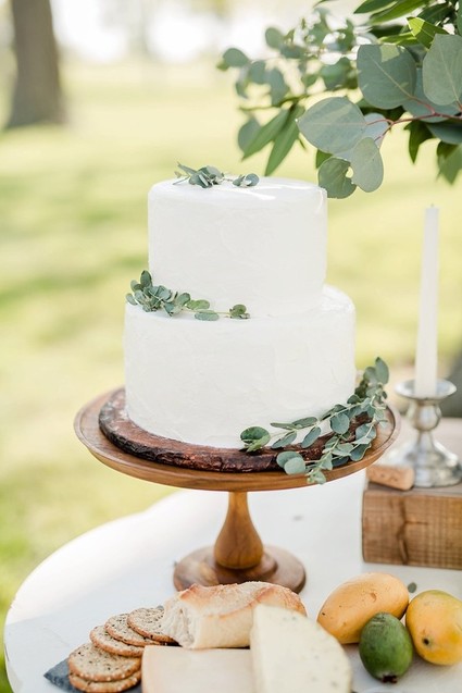 simple white wedding cake