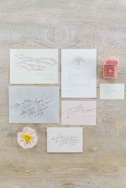 elegant blush wedding invitations