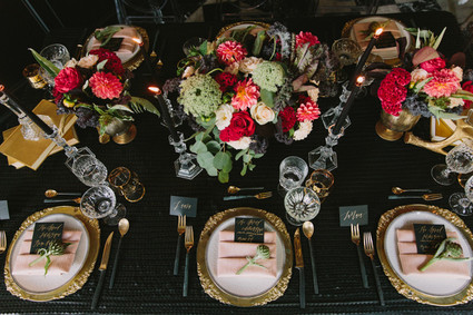 black wedding tablescape
