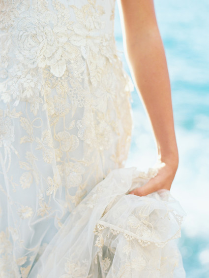blue lace wedding dress