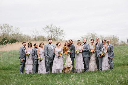 Wintery rustic wedding party portraits