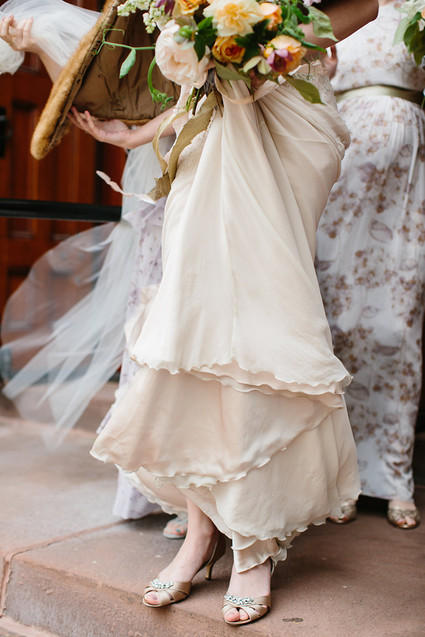 windy bridal portrait