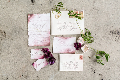romantic watercolor wedding invites