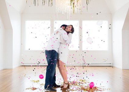 gender reveal balloon drop